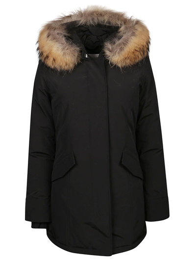 Shop Woolrich Arctic Raccoon Parka In Blk Black