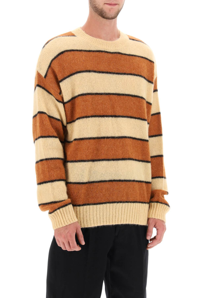 Shop Closed Striped Wool And Alpaca Sweater In Hay Yellow (orange)