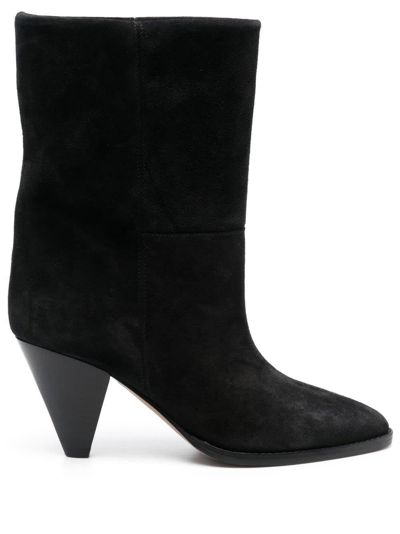 Shop Isabel Marant Rouxa Ankle Boots In Black Suede In Nero