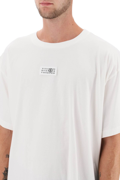 Shop Mm6 Maison Margiela T-shirt With Numeric Logo Label In White (white)