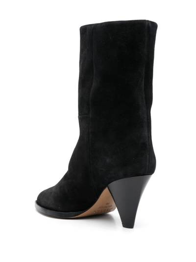 Shop Isabel Marant Rouxa Ankle Boots In Black Suede In Nero