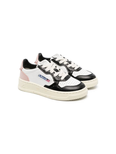 Shop Autry White, Pink And Black Medalist Low Sneakers In Nero