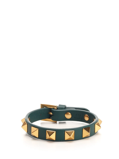 Shop Valentino Rockstud Bracelet In Green