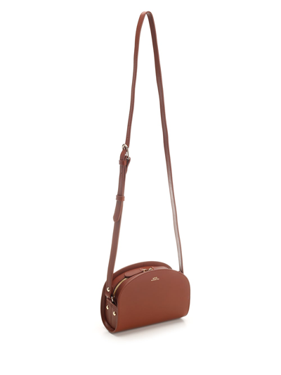 Shop Apc Semi-lune Mini Crossbody Bag In Brown