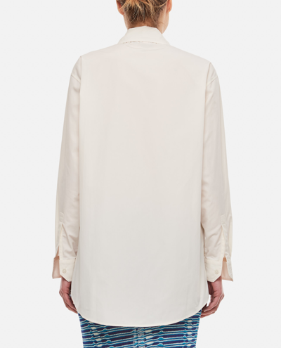 Shop Plan C Relaxed Fit Long Sleeve Shirt In White
