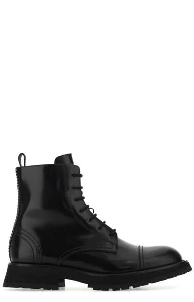Shop Alexander Mcqueen Lace-up Ankle Boots In Black