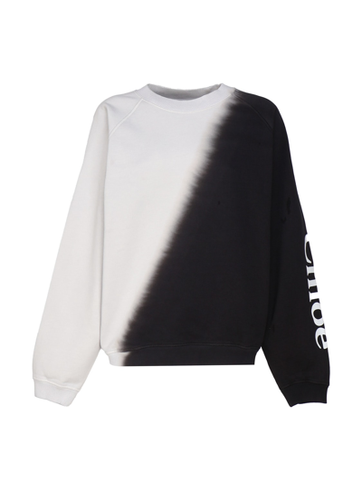 Shop Chloé Pullover With Print In Black - White