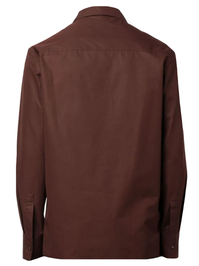 Shop Jil Sander Chestnut Brown Cotton Shirt In Marrone