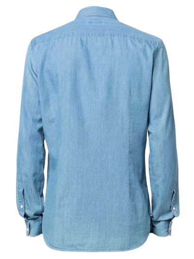 Shop Fay Blue Denim Shirt