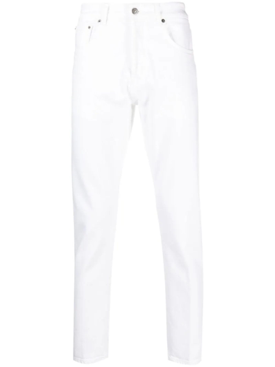 Shop Dondup White Stretch-cotton Denim Jeans In Bianco