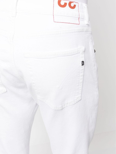 Shop Dondup White Stretch-cotton Denim Jeans In Bianco
