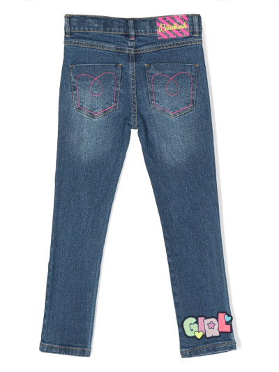 Shop Billieblush Jeans Blu In Denim Di Cotone Stretch Bambina