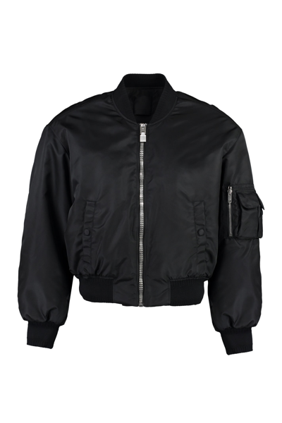 Shop Givenchy Nylon Bomber Jacket In Black