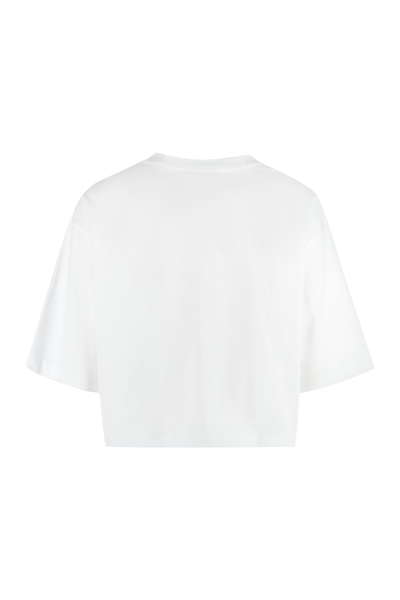 Shop Balmain Cotton Crew-neck T-shirt In White