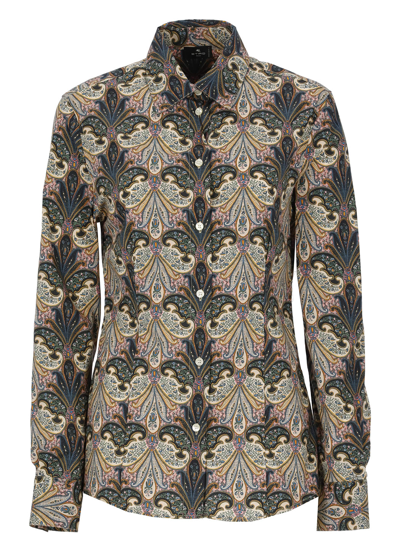 Shop Etro Shirt With Paisley Pattern In Multicolor