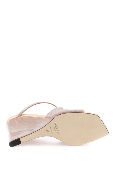 Shop Jimmy Choo Anise Wedge 85 Mules In Ballet Pink (pink)