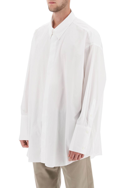 Shop Ami Alexandre Mattiussi Oversized Poplin Shirt In White (white)