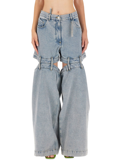 Shop Attico Ashton Long Pants In Blu
