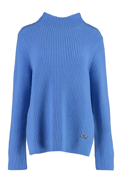 Shop Michael Michael Kors Wool And Cashmere Sweater In Light Blue