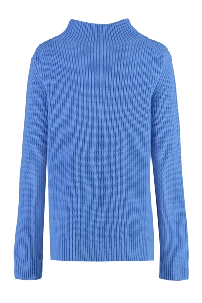 Shop Michael Michael Kors Wool And Cashmere Sweater In Light Blue
