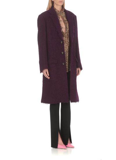 Shop Dsquared2 Masculine Coat In Purple