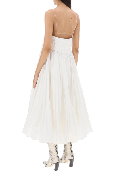 Shop Khaite Lally Cotton Midi Dress In White (white)
