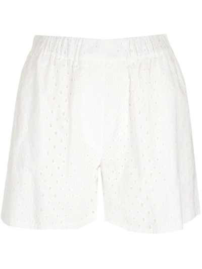 Shop Kenzo White Broderie Anglaise Shorts