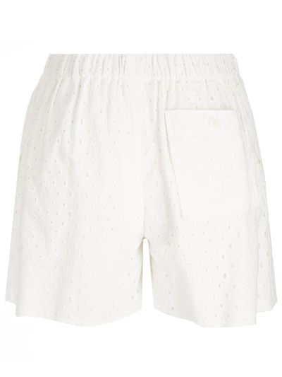 Shop Kenzo White Broderie Anglaise Shorts