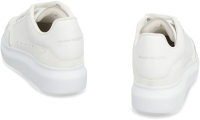 Shop Alexander Mcqueen Larry Leather Low-top Sneakers In White