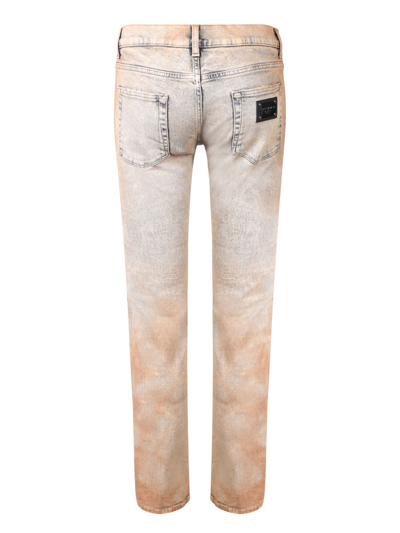 Shop Dolce & Gabbana Overdyed Rust Jeans In Blue