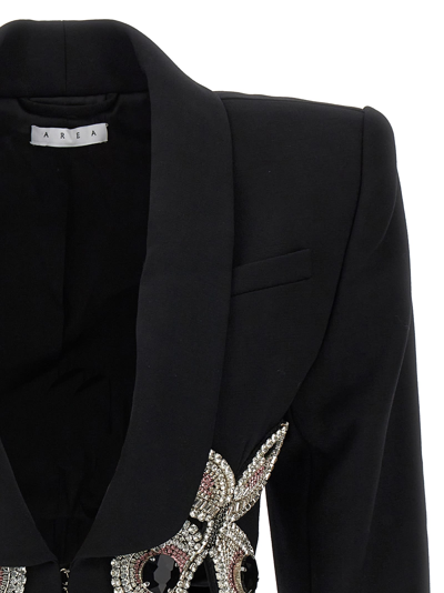 Shop Area Blazer Embroidered Butterfly Cropped In Black