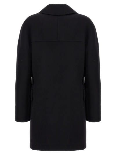 Shop Lanvin Double-breasted Coat In Black