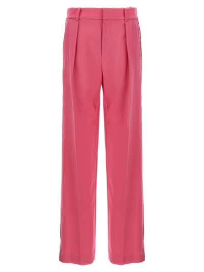 Shop Area Crystal Embellished Pants In Fuchsia