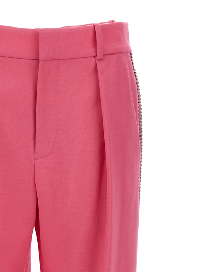 Shop Area Crystal Embellished Pants In Fuchsia