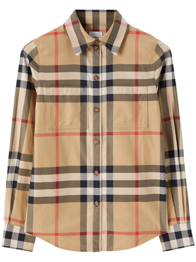 Shop Burberry Vintage Check-pattern Cotton Shirt In Neutrals