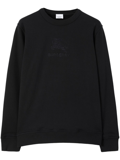 Shop Burberry Ekd Logo-embroidered Sweatshirt In Black