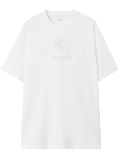 Shop Burberry Ekd Cotton T-shirt In White
