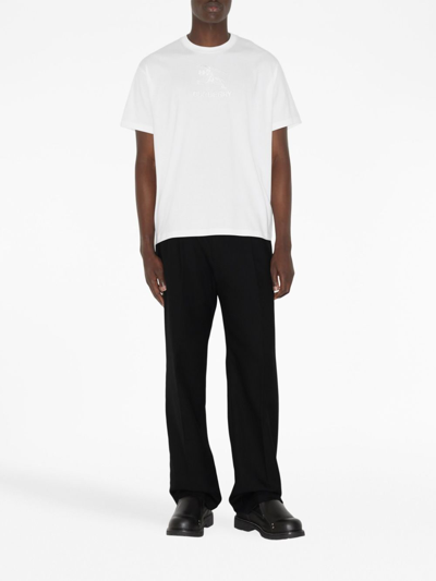 Burberry Tempah T-shirt With Embroidered Ekd In White
