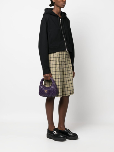 Shop Miu Miu Mini Wander Matelassé Shoulder Bag In Purple