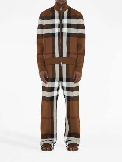 Burberry Josiah Check Sweatpants In Brown