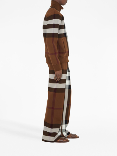 Burberry Josiah Check Sweatpants In Brown