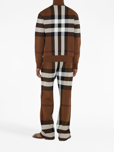 Burberry Josiah Check Sweatpants In Brown