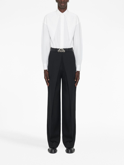 Shop Alexander Mcqueen Folded Long-sleeved Cotton Shirt In White