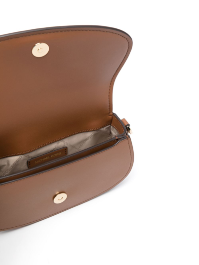 Shop Michael Michael Kors Mila Padlock-detail Shoulder Bag In Brown