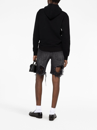 Saint Laurent Logo Hoodie In Black