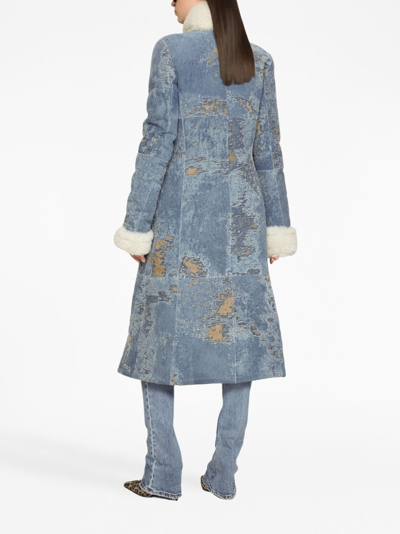 Dolce & Gabbana Logo-patch Low-rise Bootcut Jeans In Blue