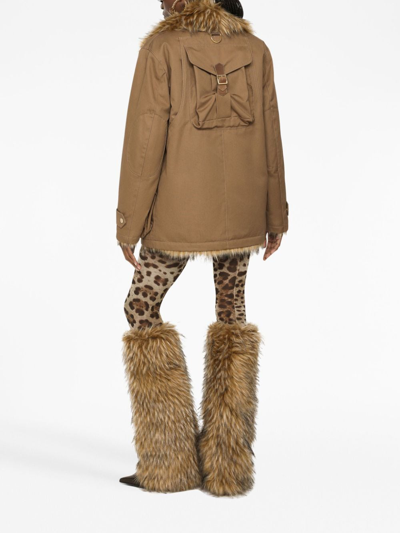 Shop Dolce & Gabbana High-waist Corduroy Short Shorts In Neutrals