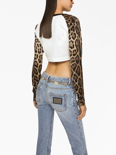 Dolce & Gabbana Logo-patch Low-rise Bootcut Jeans In Blue