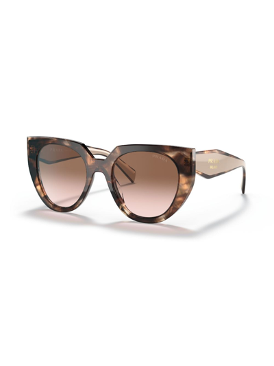 Prada Symbole Cat-eye Frame Sunglasses In Brown