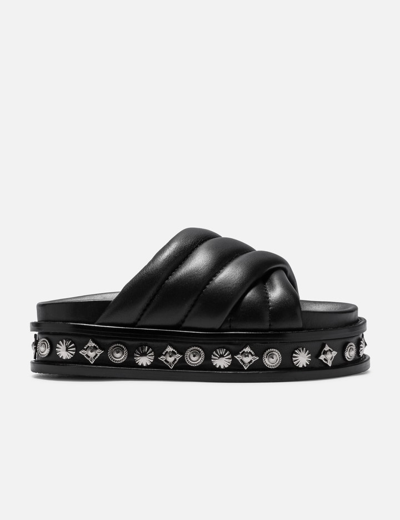 Shop Toga Aj1281 Leather Sandal In Black